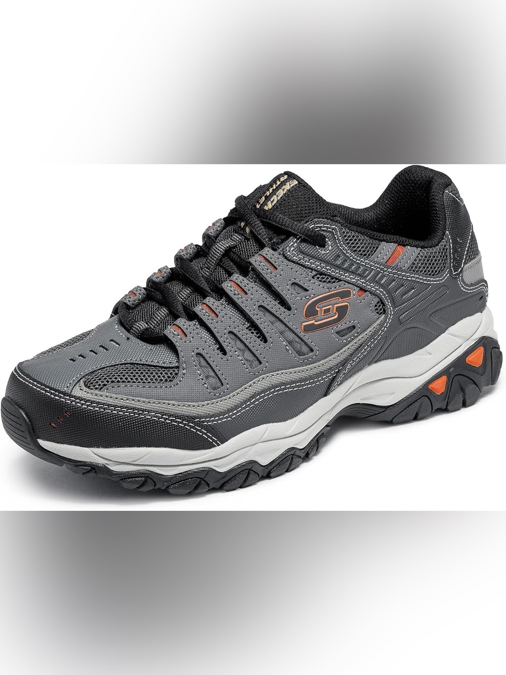 Skechers Afterburn Training Walking Shoes Memory Foam Grey Mens 9.5 Wide Fit